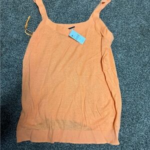 Lane Bryant Vibrant Orange Tank Top Light Sweater Material 18/20 New Cute!